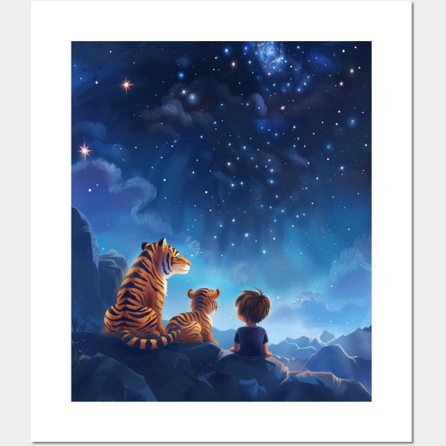 Calvin and Hobbes Best Friends Forever Wall Art by Crazy Frog GREEN